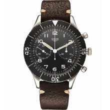 Tag Heuer Vintage Heuer Chronograph Brown Band Black Dial