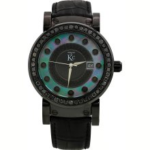 Techno Com KC Men's Black Diamond Mother of Pearl Dial Watch (TECHNO COM BY KC GENUINE DIAMOND WATCH)