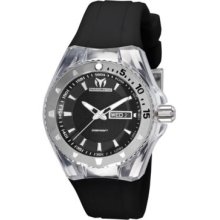 TechnoMarine Mid-Size Cruise Original Quartz Day & Date Black Silicone Rubber Strap Watch