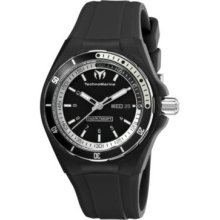 TechnoMarine Mid-Size Cruise Sport Quartz Black Silicone Rubber Strap Watch