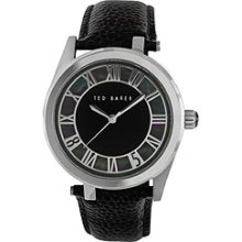 Ted Baker Time Flies Analog Quartz Black Dial Leather Band Mens Watches Te1078