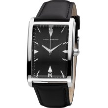 Ted Lapidus 5115701 Men's Analog Quartz Watch With Black Leather Strap