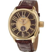 Timberland Men's 'Portosera' Goldplated Stainless Steel Leather Quartz Watch