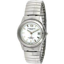 Timetech Women's White Dial Stainless Steel Expansion Watch