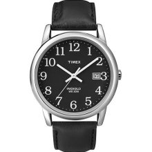 Timex Men's Easy Reader Black Leather Strap Watch