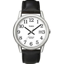 Timex Men's Easy-To-Read Dial with Black Leather Strap Men's
