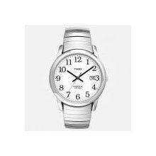 Timex Mens EZ-Reader Expansion Band Watch Silver