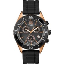 Timex Men's Originals Chronograph with Bronze-Tone Case, Black Dial