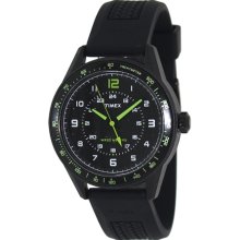 Timex Men's Originals T2P024 Black Silicone Analog Quartz Watch with Black Dial