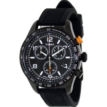 Timex Men's Originals T2P043 Black Silicone Analog Quartz Watch with Black Dial