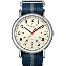 Timex Men's Weekender Full-Size Blue/Gray Slip-Through Strap