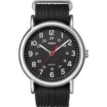 Timex Men's Weekender T2N647 Black Nylon Analog Quartz Watch with