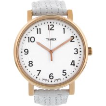 Timex Premium Originals White Dial Brass Mens Watch T2N475
