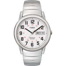 Timex T20461 Men's Easy Reader White Dial Expansion Steel Bracelet Date Watch