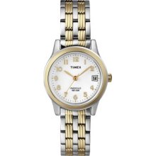 Timex T2N254 Tmx Wmns Two Tone Bracelet White dial,, date window