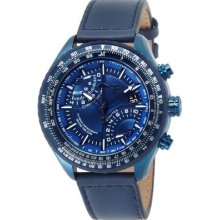 Timex Tx Luxury Mens Pilot Fly Back Chronograph Blue Ip Dual Time Watch T3c189