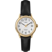 Timex Watch, Womens Black Leather Strap T2H341UM