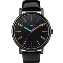 Timex Watch, Womens Premium Originals Classic Black Patent Leather Str