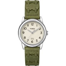 Timex Weekender Women's Green Laced Leather Watch