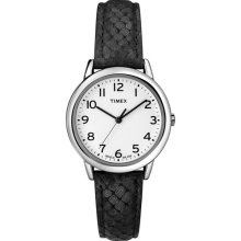 Timex Women's Animal Print Watch, Black Python Patterned Leather Strap