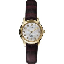 Timex Women's Dress Watch, Burgundy Leather Strap