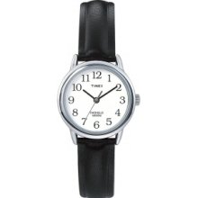 Timex Women's Easy Reader T20441 Black Leather Quartz Watch with ...
