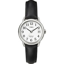 Timex Women's Easy-To-Read Dial with Black Leather Strap Women's