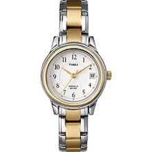 Timex Women's White Dial, Two-Tone Stainless Steel Bracelet Women's