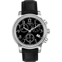 Tissot Dressport Chronograph Black Leather Ladies Watch T0502171605201