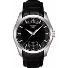 Tissot Men's Couturier T035.407.16.051 Black Leather Swiss Automa ...