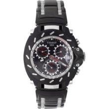 Tissot Men's T-Race Swiss Quartz Chronograph Black Dial Rubber Strap Watch