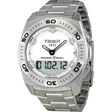 Tissot Men's T-Touch Racing Analog Digital Stainless Steel Case and Bracelet White Dial T0025201103100