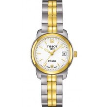 Tissot PR100 White Dial Two-tone Ladies Watch T0492102201700