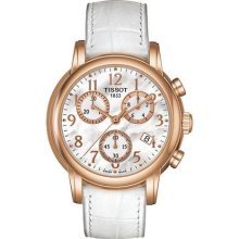 Tissot White Leather Chronograph Ladies Watch T0502173611200