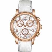 Tissot White Leather Chronograph Ladies Watch