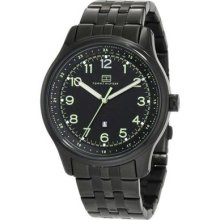 Tommy Hilfiger Men 1710307 Black Dial Stainless Band Date Watch