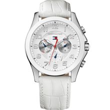 Tommy Hilfiger Multifunction Embossed Leather Watch