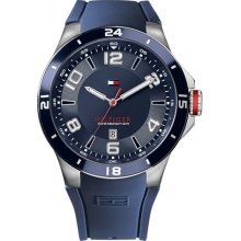 Tommy Hilfiger Round Silicone Strap Watch Navy