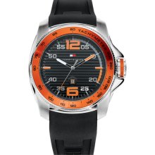 Tommy Hilfiger Silicone Strap Watch Orange/ Black