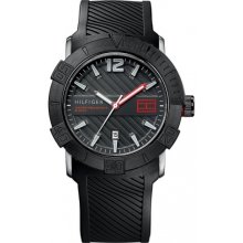 Tommy Hilfiger Sport Black Silicone Mens Watch 1790735