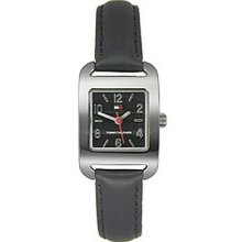 Tommy Hilfiger Stainless Black Leather Strap Watch 1780676