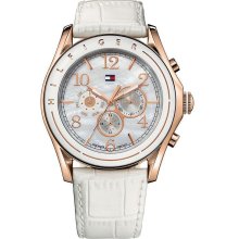 Tommy Hilfiger White Leather Chronograph Women's Watch 1781051