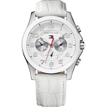 Tommy Hilfiger White Leather Chronograph Ladies Watch