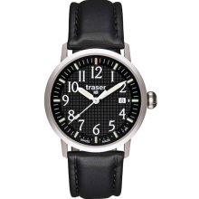 Traser T4102.740.A2.01 Men's Black Leather Strap Tritium Watch