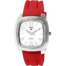 Trax Womens TR1740-WR Malibu Fun Red Rubber White Dial Crystal