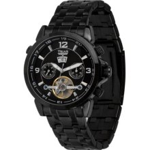 Trias Pvd Black Case, Black Dial, Automatic Calendar Watch Aerostar, 1.65 Inch