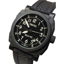 Trintec Zulu-03 Cockpit Clock Automatic Aviator Watch with Black PVD Case #9067VW