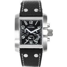 TW Steel Men's TW17 Goliath Black Leather Chronograph Dial Watch - TW1