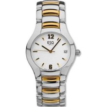 Two Tone Stainless Steel Previa Quartz White Dial Midsize