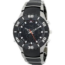 U.s. Polo Assn. Men's Us8163exl Analog-digital Dial Extra Long Gun Metal Bracele